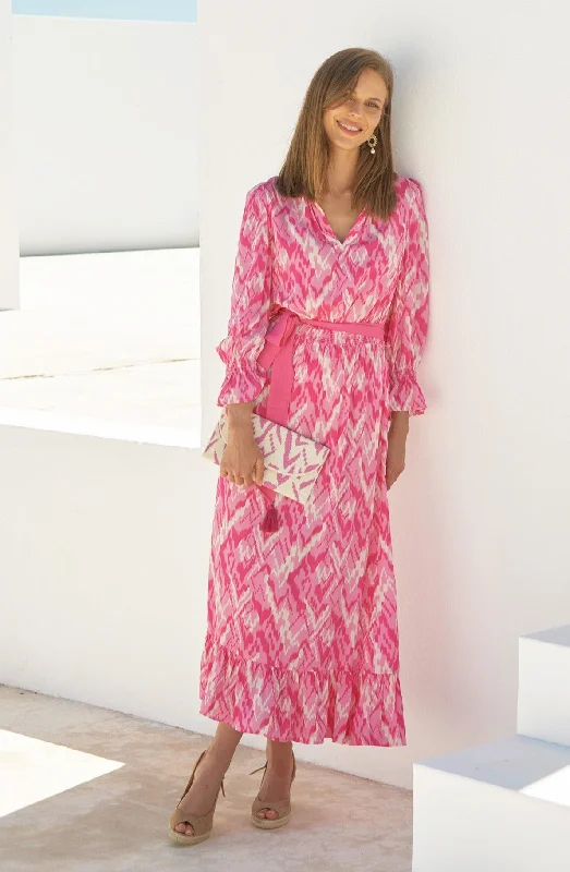 Carefree Style Maeve EcoVero™ Dress | Pink/White