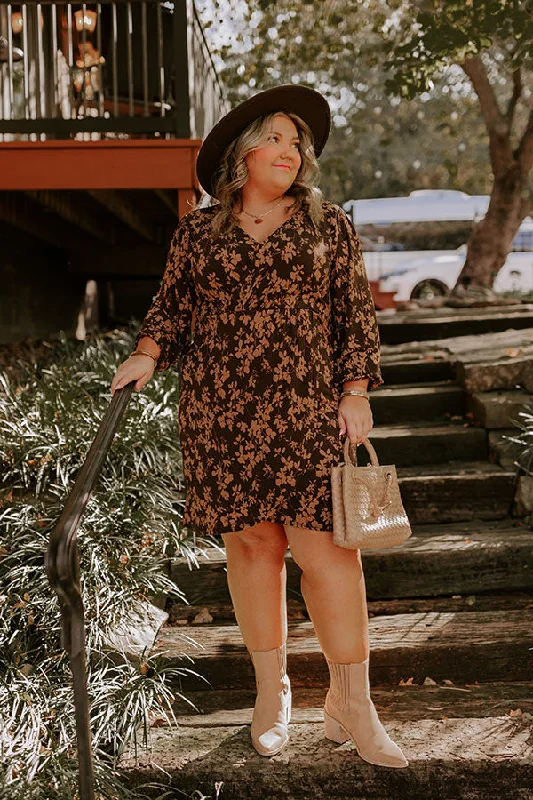 Soft Textures Maple Dreams Floral Mini Dress Curves