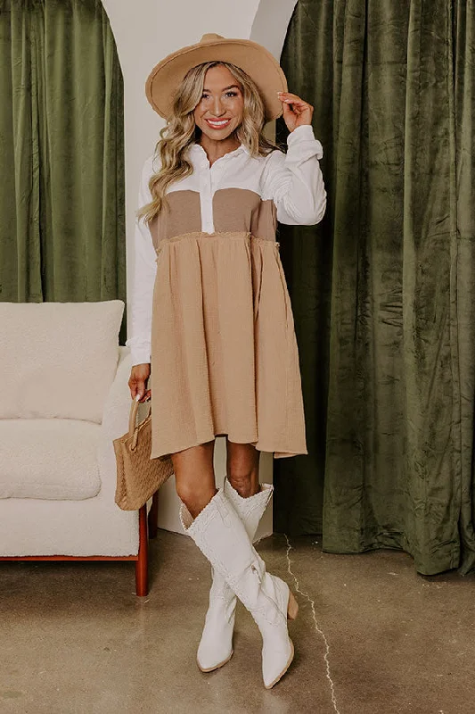 Moisture wicking Maple Moments Color Block Mini Dress