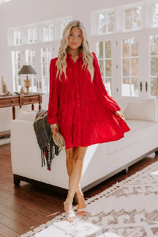 Sports Trend Mistletoe And Magic Velvet Mini Dress