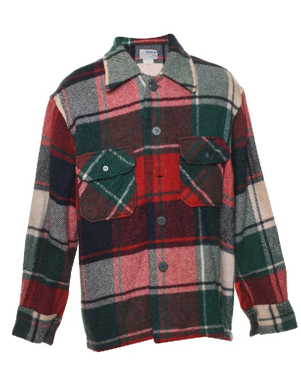Fashion Comfort Multi-colour 1970s Chunky Plaid Shirt - L