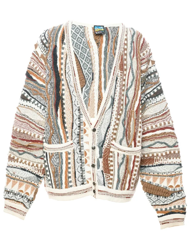 Relaxed Looks Multi-colour Cardigan - L