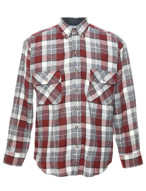 Luxury Temperament Multi-colour Checked Shirt - M