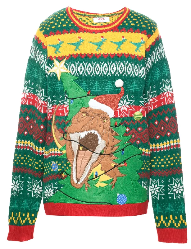 Lively And Youthful Multi-colour Christmas Jumper - M