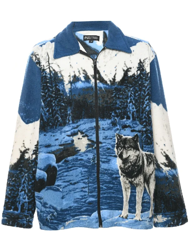 Exquisite Embroidery Multi-colour Fleece - L