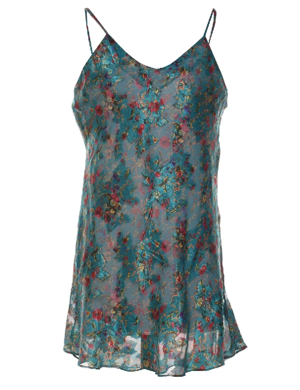 Personalized Outfit Multi-Colour Floral Sheer Strappy Dress - M