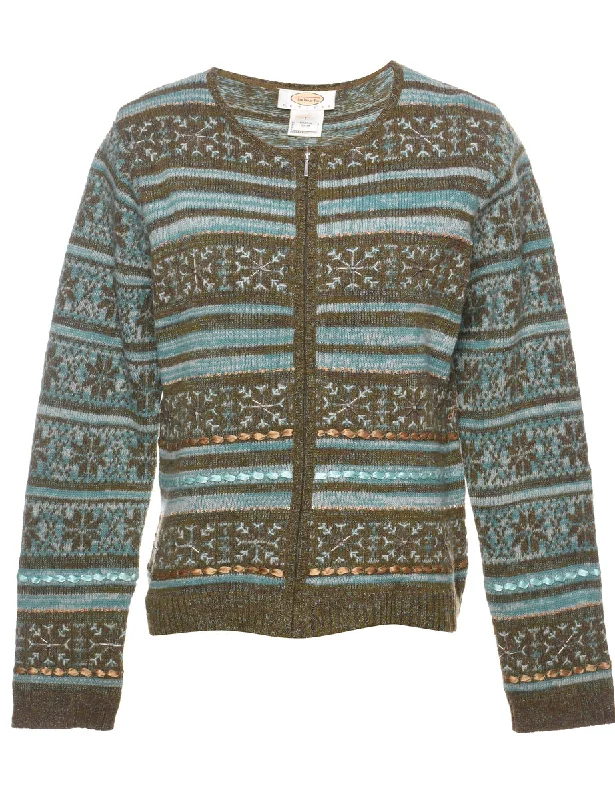 Fresh Wear Multi-colour Nordic Cardigan - L