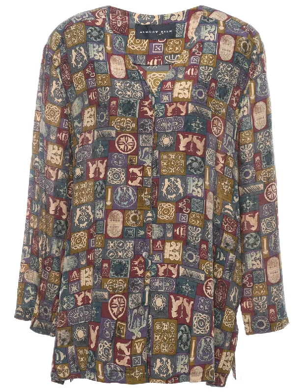 Energy Wear Multi-colour Patterned Blouse - XL