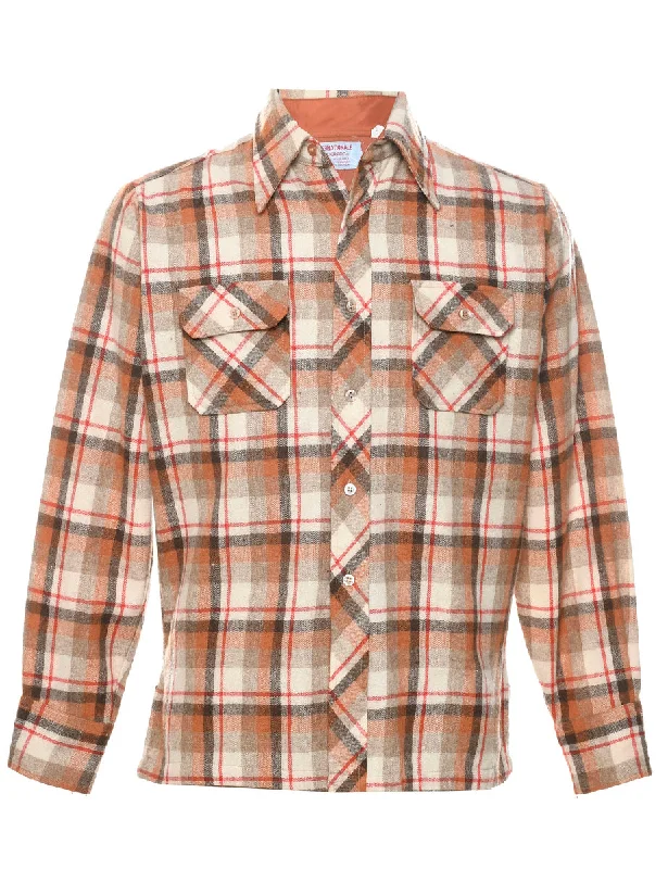 Classic Design Multi-colour Plaid Shirt - M