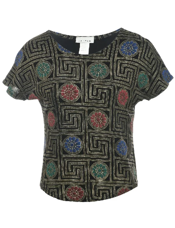 Sporty Elegance Multi-colour Top - M