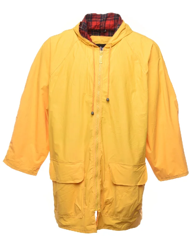 Relaxed Dresses Mustard Hooded Raincoat - XL