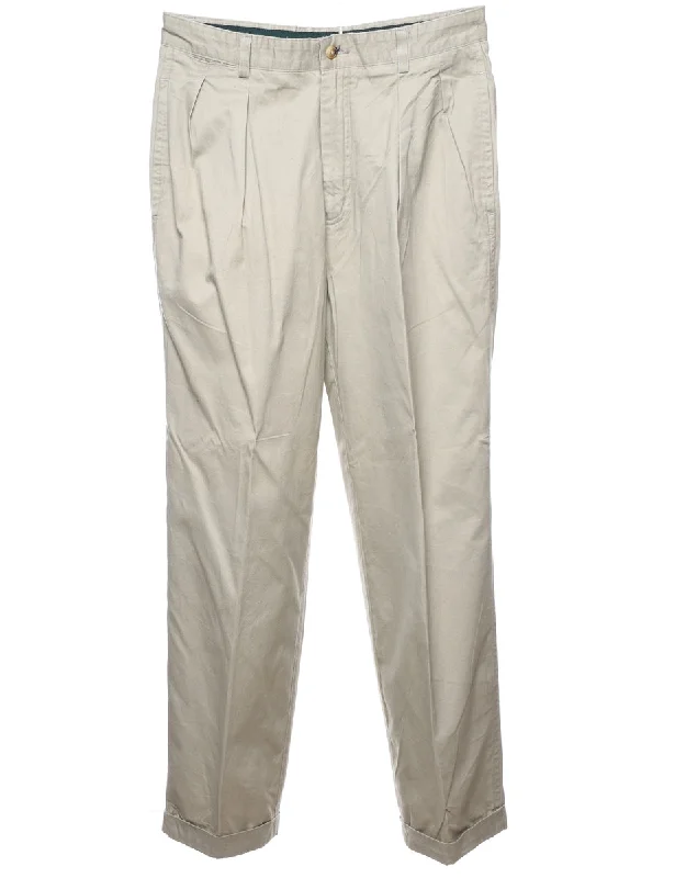 Soft Comfort Nautica Beige Pleated Trousers - W33 L34