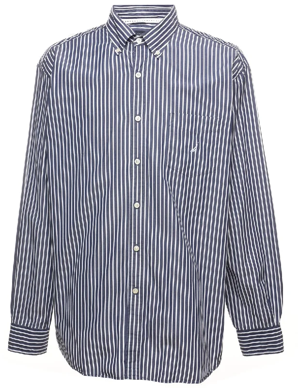 Sporty Wear Nautica Striped Navy & White Shirt - XL