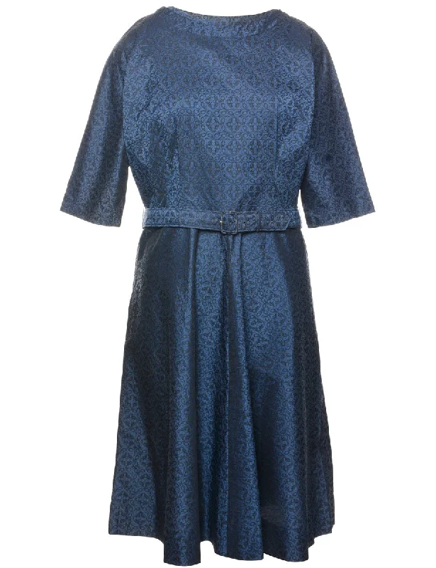 Casual Ease Navy & Black 1950s Classic Dress - XL