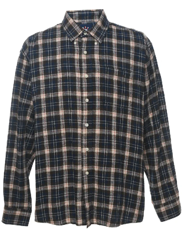 Warm Winter Series Navy Checked Shirt - XL
