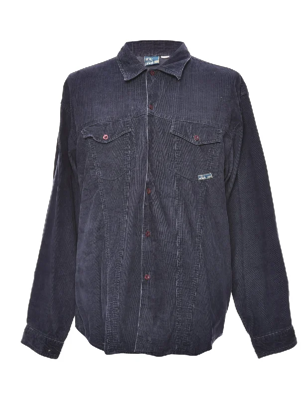 High-quality Fabrics Navy Classic Corduroy Shirt - L