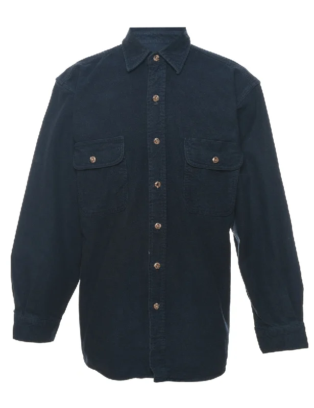Casual Street Navy Classic Flannel Shirt - M