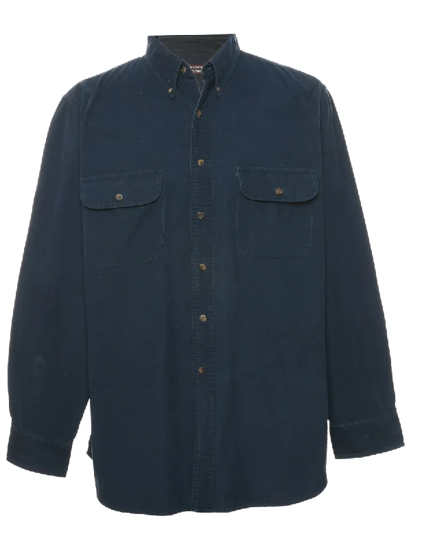 Light And Breathable Navy Corduroy Shirt - L