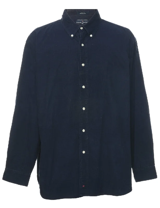 Comfortable And Versatile Navy Corduroy Shirt - XL