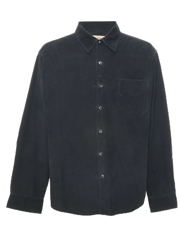 Fashion Style Navy Corduroy Shirt - XL