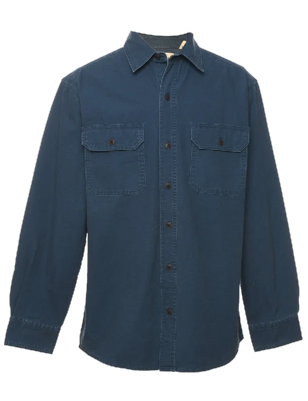 Comfortable And Cold-proof Navy Denim Shirt - M
