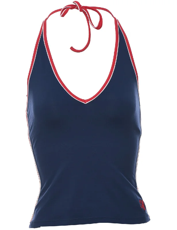 Fashion Classic Navy Halter Neck Top - S
