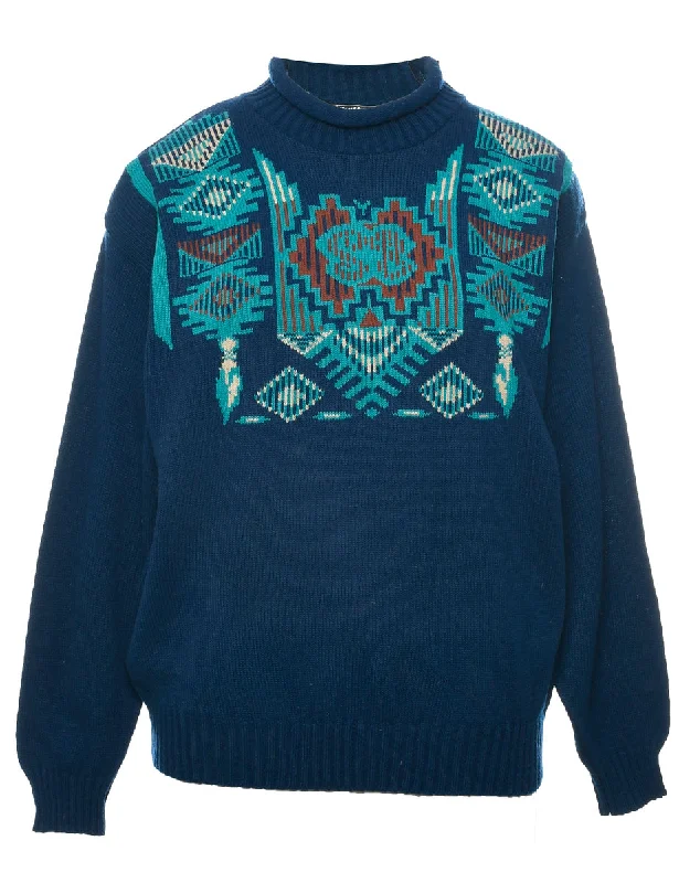 Quality Tailoring Navy Jumper - M