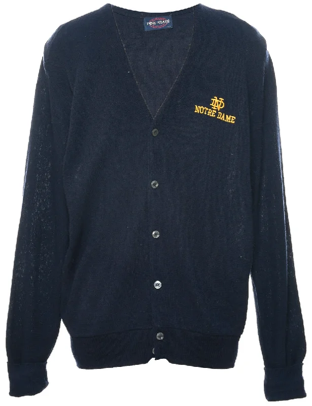Urban Design Sense Navy Notre Dame Cardigan - L
