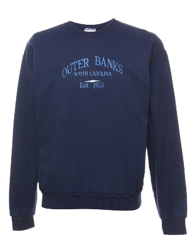 Energy Plan Navy Outer Banks Printed Embroidered Sweatshirt - M
