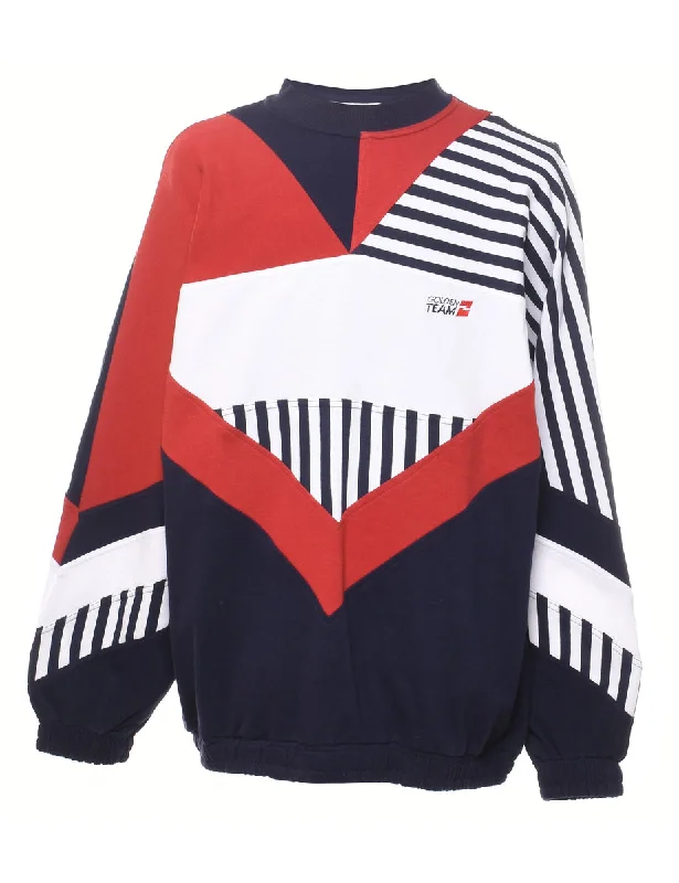Cozy Vibes Navy Printed Sweatshirt - XL