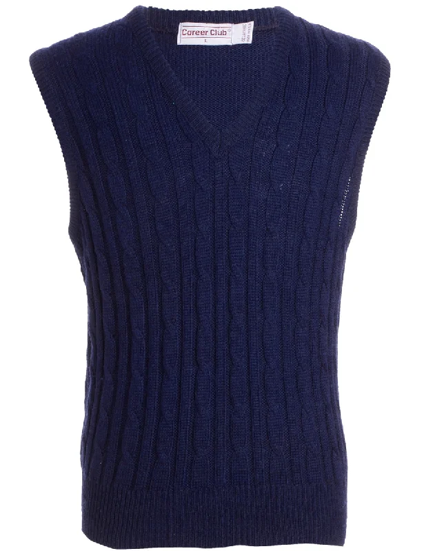 Soft Style Navy Sleeveless Vest