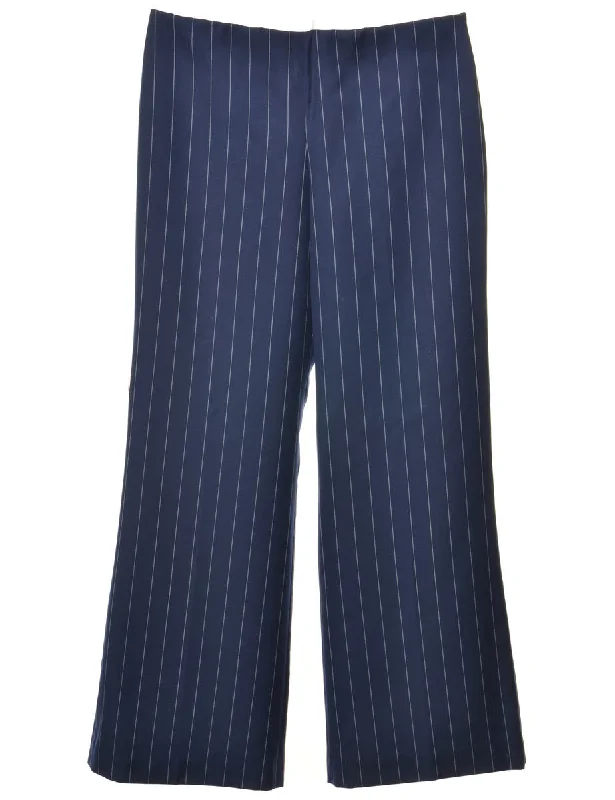 Effortless Dressing Navy Striped Classic Trousers - W33 L31