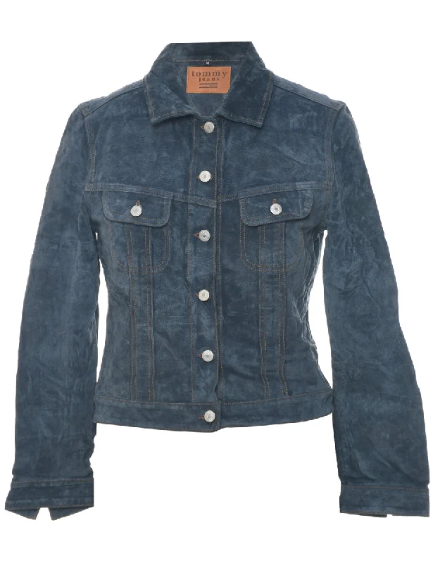Light Comfort Navy Suede 1990s Jacket - M