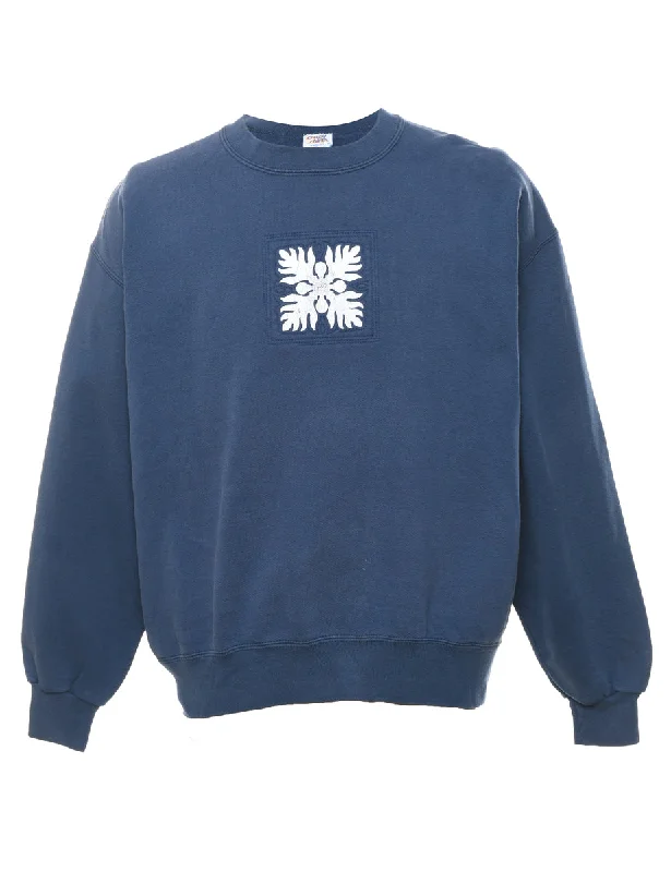 Soft Wearables Navy & White Patterned Sweatshirt - M