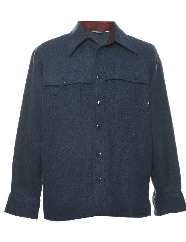 Casual Fit Wear Navy Wool Jacket - M
