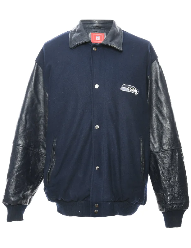 Knitted Design NFL Navy Team Jacket - L