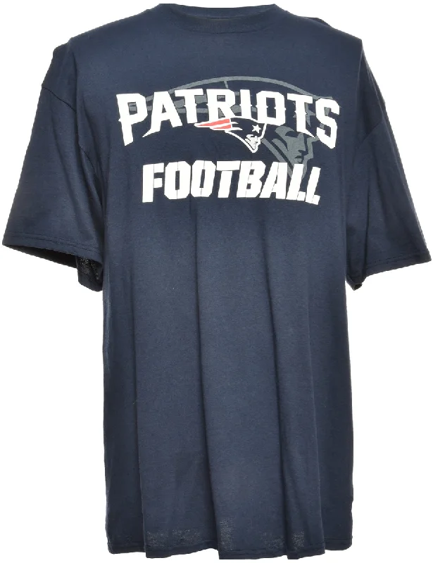 Low-key Luxury NFL Patriots Navy Sports T-shirt - L