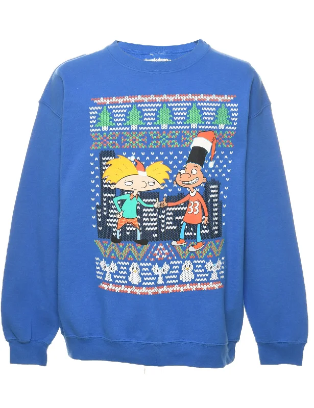 Relaxed And Casual Nickelodeon Christmas Sweatshirt - L