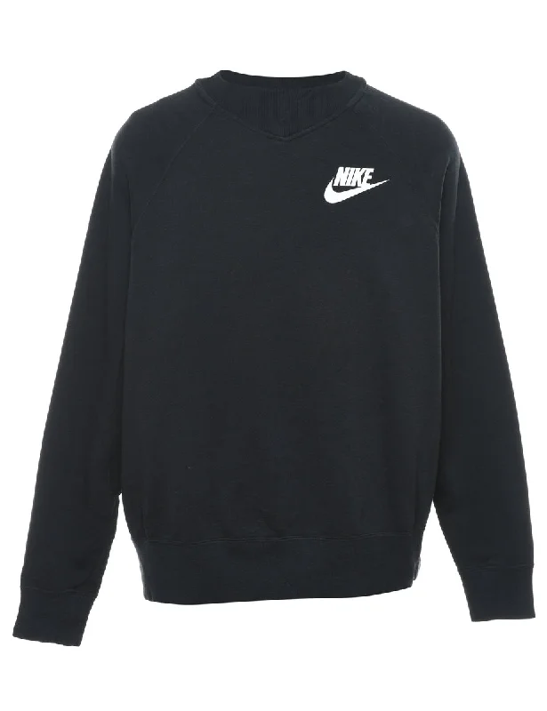 Noble And Elegant Nike Black Plain Sweatshirt - L