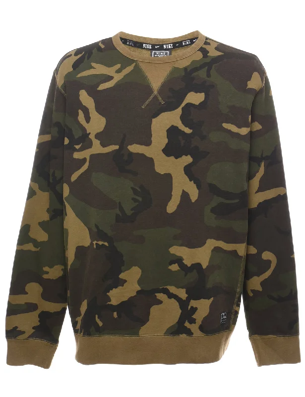 British Fashion Nike Camouflage Printed Sweatshirt - XL