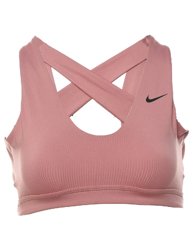 Embroidery Design Nike Pale Pink Sports Bra - S