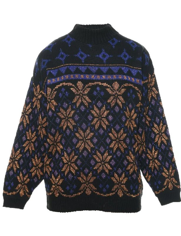 Fashionable Items Nordic Black Jumper - M