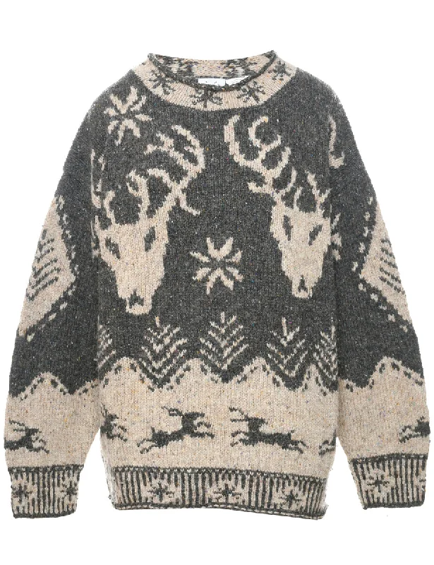 Design Must-have Nordic Brown Jumper - L
