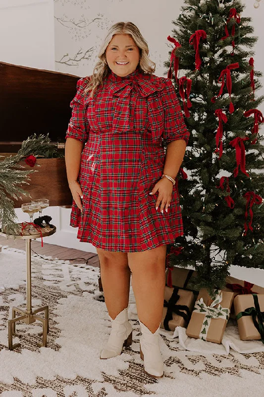 Comfortable Fashion Plaid Perfection Mini Dress Curves
