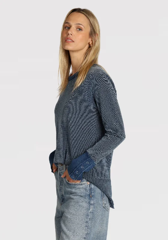 Spring Fashion Denim Knit Shane Raglan