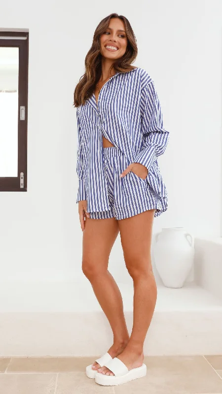 Simple Comfort Stellan Shorts - Navy Stripe
