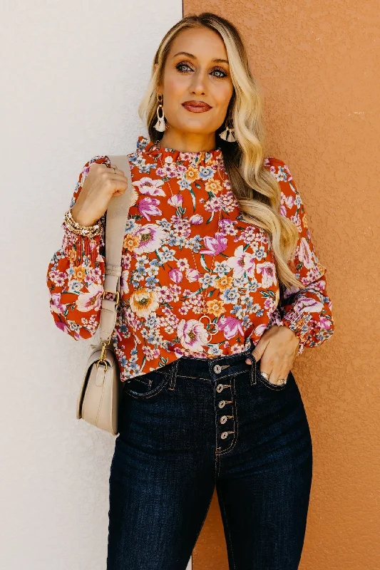 Fashionable In The Times The Paityn Long Sleeve Ruffle Woven Top