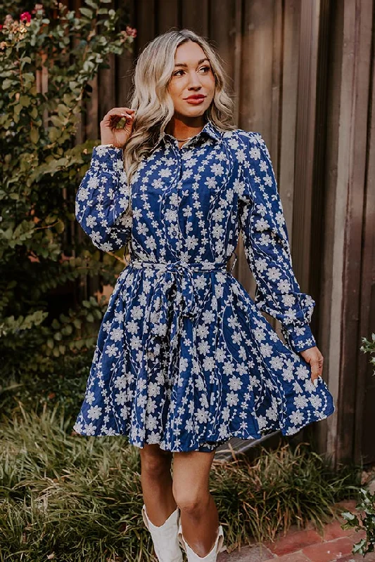 All-Day Outfits Vino For Two Floral Embroidered Mini Dress