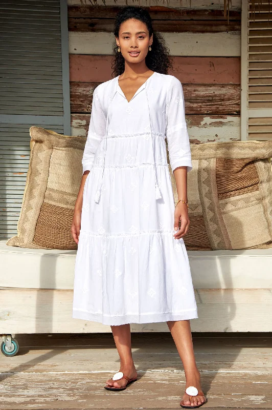 Fashion Elements Willow Embroidered Dress | White